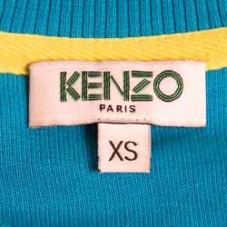 Pre Owned Kenzo Blue Cotton Tiger Embroidered Crewneck Sweatshirt XS