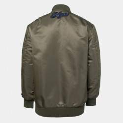 Kenzo Green Synthetic Multi-Pocket Bomber Jacket M