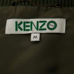 Kenzo Green Synthetic Multi-Pocket Bomber Jacket M