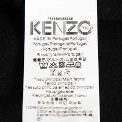Pre Owned Kenzo Black Cotton Tiger Logo Embroidered Sweatshirt 2XL