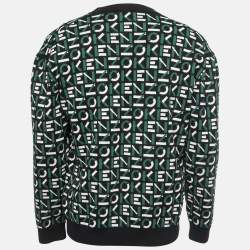 Pre Owned Kenzo Multicolor Logo Intarsia Knit Crewneck Jumper XL