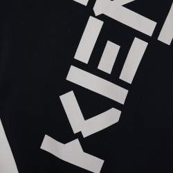 Kenzo Beige & Black Cross Logo Printed  Patch Cotton Knit T-Shirt M