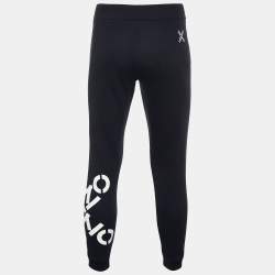 مملوكة مسبقًا Kenzo Black Logo Printed Cotton Knit Joggers S