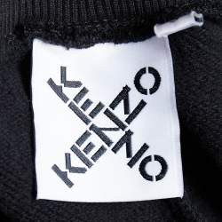 مملوكة مسبقًا Kenzo Black Logo Printed Cotton Knit Joggers S