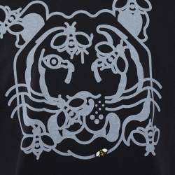 Kenzo Black Bee A Tiger Printed Cotton Knit Crewneck T-Shirt S