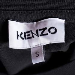 Kenzo Black Bee A Tiger Printed Cotton Knit Crewneck T-Shirt S