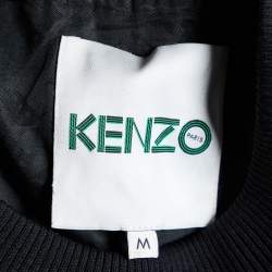 مملوكة مسبقًا Kenzo Black Eye Embroidered Crepe & Rib Knit Sweatshirt M