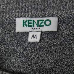 Kenzo Grey Cotton Logo Embroidered Sweatshirt M
