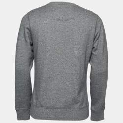 Kenzo Grey Cotton Logo Embroidered Sweatshirt M