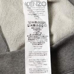 Pre Owned Kenzo Grey Tiger Motif Embroidered Cotton Sweatshirt S