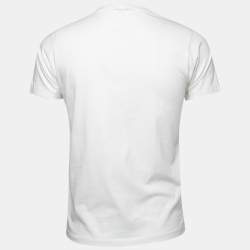 Kenzo White Tiger Motif Print Cotton Crew Neck T-Shirt S