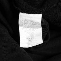 Kenzo Black Cotton Knit Tiger Embroidered Motif Sweatshirt L