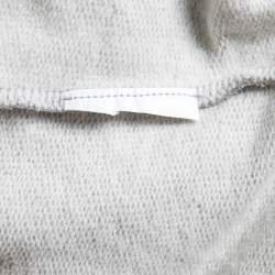 Pre Owned Kenzo Grey Logo Embroidered Cotton Knit Crew Neck Sweatshirt L