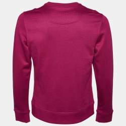 Kenzo Magenta Eiffel Tower Embroidered Cotton Crew Neck Sweatshirt L