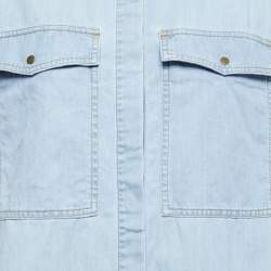 Pre Owned Kenzo Blue Denim Round Neck Short Sleeve Shirt M