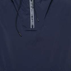 Pre Owned Kenzo Navy Blue Synthetic Hooded Windbreaker Jacket S