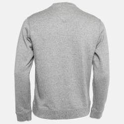 Pre Owned Kenzo Grey Cotton Knit Tiger Patch Detail Sweatshirt S