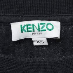 مملوكة مسبقًا Kenzo Black Eye Embroidered Cotton Crew Neck Half Sleeve T-Shirt XS