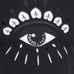 مملوكة مسبقًا Kenzo Black Eye Embroidered Cotton Crew Neck Half Sleeve T-Shirt XS