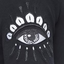 مملوكة مسبقًا Kenzo Black Eye Embroidered Cotton Crew Neck Half Sleeve T-Shirt XS
