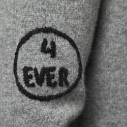 Pre Owned Kenzo Grey I Love You Embroidered Wool Crew Neck Sweater M