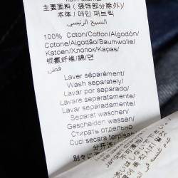 Pre Owned Kenzo Navy Blue Denim Jumping Tiger Embroidered Button Front Shirt M