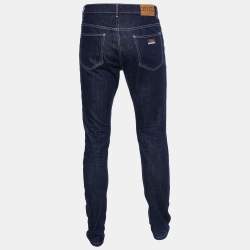 Kenzo Navy Blue Denim Logo Patch Pocket Jeans S