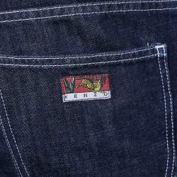 Kenzo Navy Blue Denim Logo Patch Pocket Jeans S