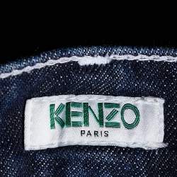 Kenzo Navy Blue Denim Logo Patch Pocket Jeans S