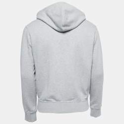 Kenzo Grey Logo Patch Cotton Zip Front Hooded Jacket XS