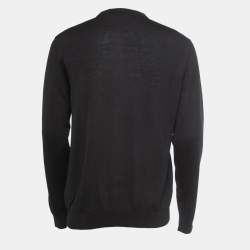 مملوكة مسبقًا Kenzo Black Wool Button Front Cardigan L