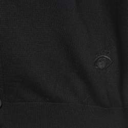 مملوكة مسبقًا Kenzo Black Wool Button Front Cardigan L