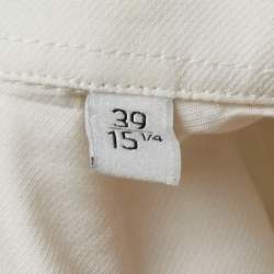 Kenzo Cream & White Cotton Button Front Shirt M