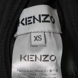 Kenzo Black/Green Synthetic Reversible Down Jacket XS