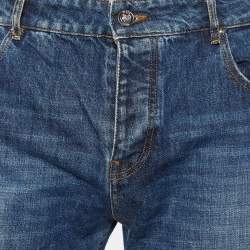 مملوكة مسبقًا Kenzo Navy Blue Denim Cropped Slim Fit Jeans L Waist 35"