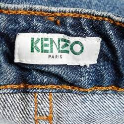 مملوكة مسبقًا Kenzo Navy Blue Denim Cropped Slim Fit Jeans L Waist 35"