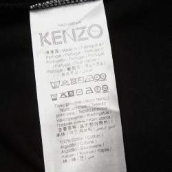 Pre Owned Kenzo Black Tiger Embroidered Cotton Short Sleeve T-Shirt M