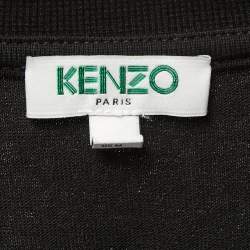 Pre Owned Kenzo Black Tiger Embroidered Cotton Short Sleeve T-Shirt M