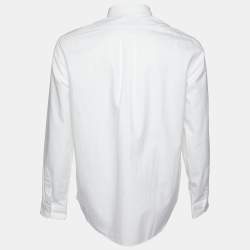 Pre Owned Kenzo White Cotton Tiger Embroidered Casual Fit Shirt L