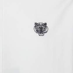 Pre Owned Kenzo White Cotton Tiger Embroidered Casual Fit Shirt L