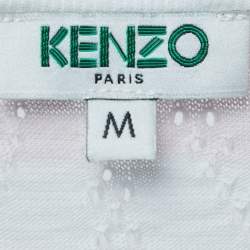 Kenzo White/Pink Patterned Cotton Crew Neck Half Sleeve T-Shirt M