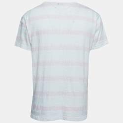 Kenzo White/Pink Patterned Cotton Crew Neck Half Sleeve T-Shirt M