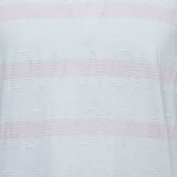 Kenzo White/Pink Patterned Cotton Crew Neck Half Sleeve T-Shirt M