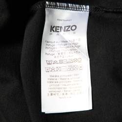 مملوكة مسبقًا Kenzo Black Pixel Logo Embroidered Cotton Knit T-Shirt S