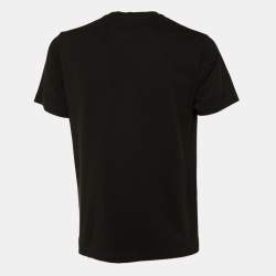 Pre Owned Kenzo Black Cotton Knit Boke Flower Applique T-Shirt S