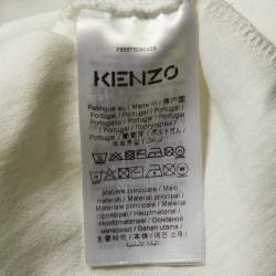 Pre Owned Kenzo White Logo Print Cotton Oversized T-Shirt M