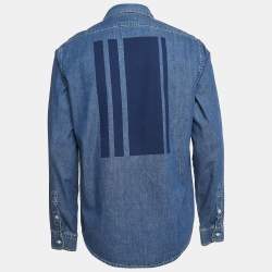 Kenzo Blue Denim Logo Patch Button Front Shirt M