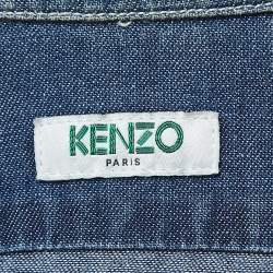 Kenzo Blue Denim Logo Patch Button Front Shirt M