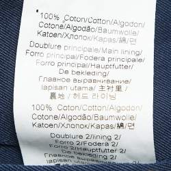 Kenzo Navy Blue Gabardine Logo Detailed Zip Front Hooded Jacket S