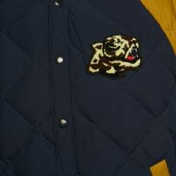 Kenzo Multicolor Quilted Logo Patch Button Front Flight Jacket L